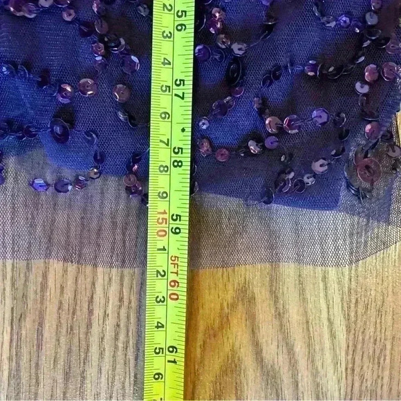 Adrianna Papell Sparkly Sequin Gown Slit Midnight Plum BRAND NEW TAGS - Picture 11 of 15